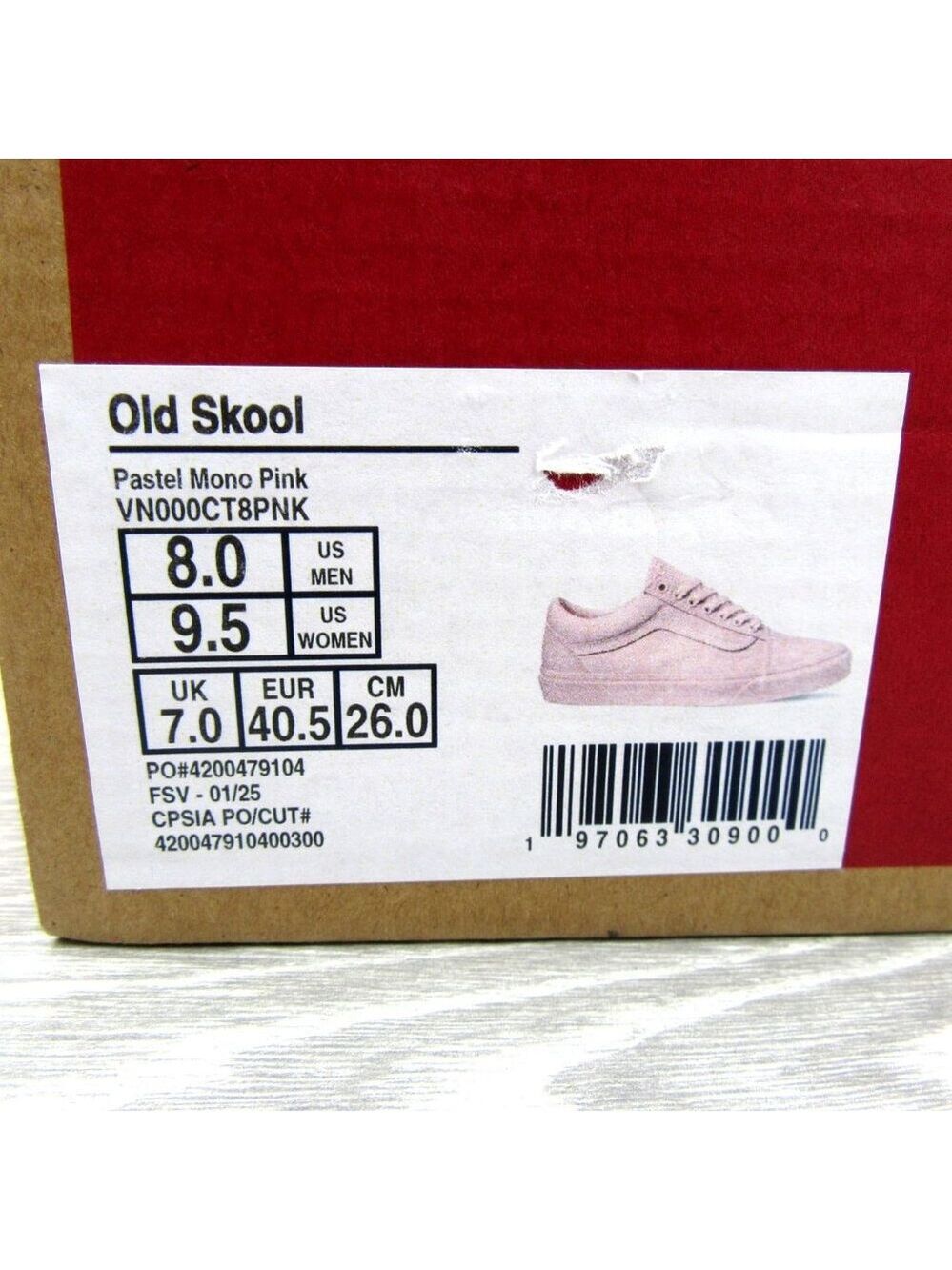 Vans Old Skool Pastel Mono Pink Mens Size 8 / Womens Size 9.5 NEW - Picture 13 of 13